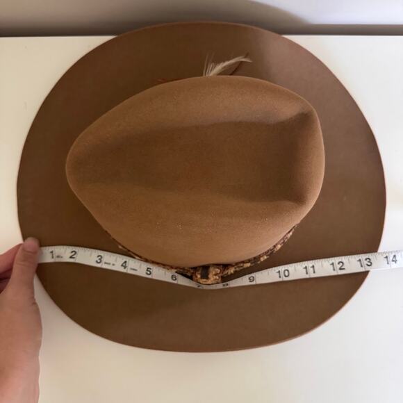 Resistol Hat Self Conforming Brown Feather Band Felt Western Cowboy Hat Size 7 - Picture 9 of 12
